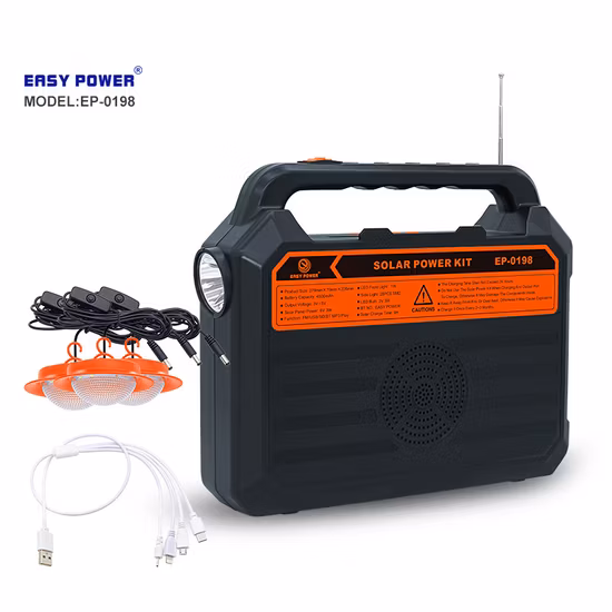 Solar Rechargeable Lamps with 36LED and 3W Solar Panel and FM Radio and USB Outlet for Mobile Charge