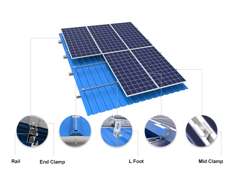 5kw 10kw Solar Energy System Tin Roof Solar Mounting System for Home Commercial Application