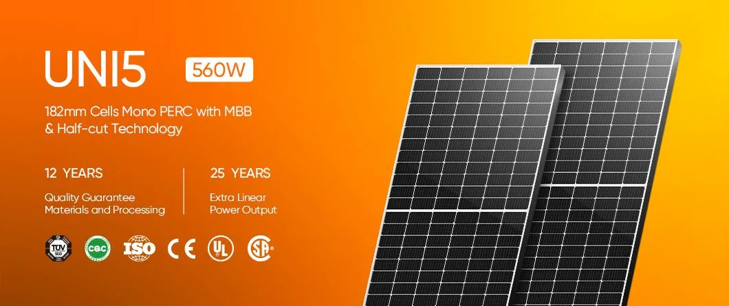 Bifacial Double Glass Mono Perc Solar Panel 540W 545W 550W PV Module Manufacturers Price in China