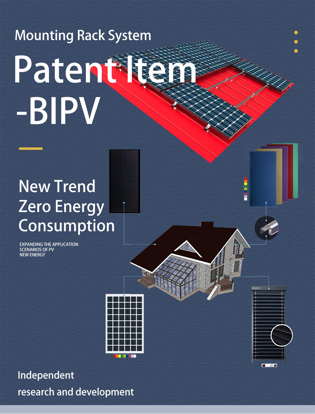 High Efficiency Mono BIPV Application Home Solar Power System for Commercial Residential