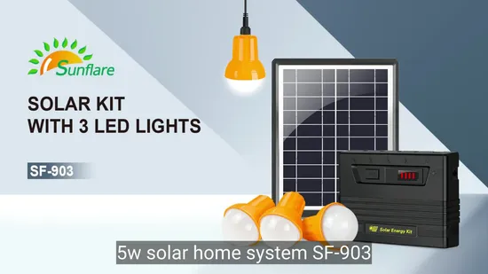 5W/10W Solar Panel Kits with 3 PC Bulbs and Mobile Charger for Household Lighting in off